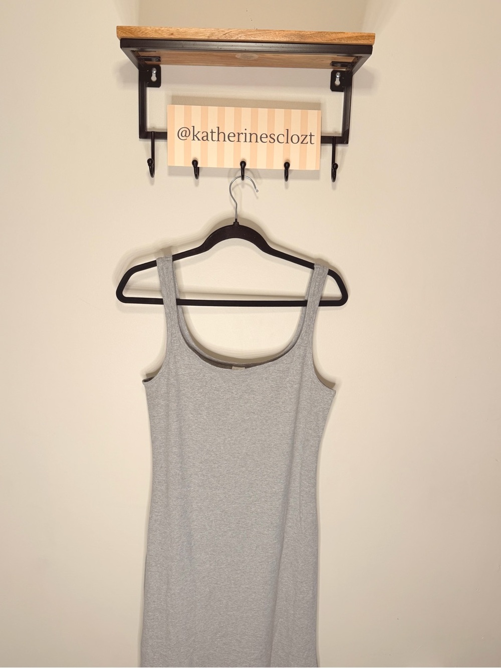 PINK Victoria's Secret Light Gray Scoop Maxi Dress